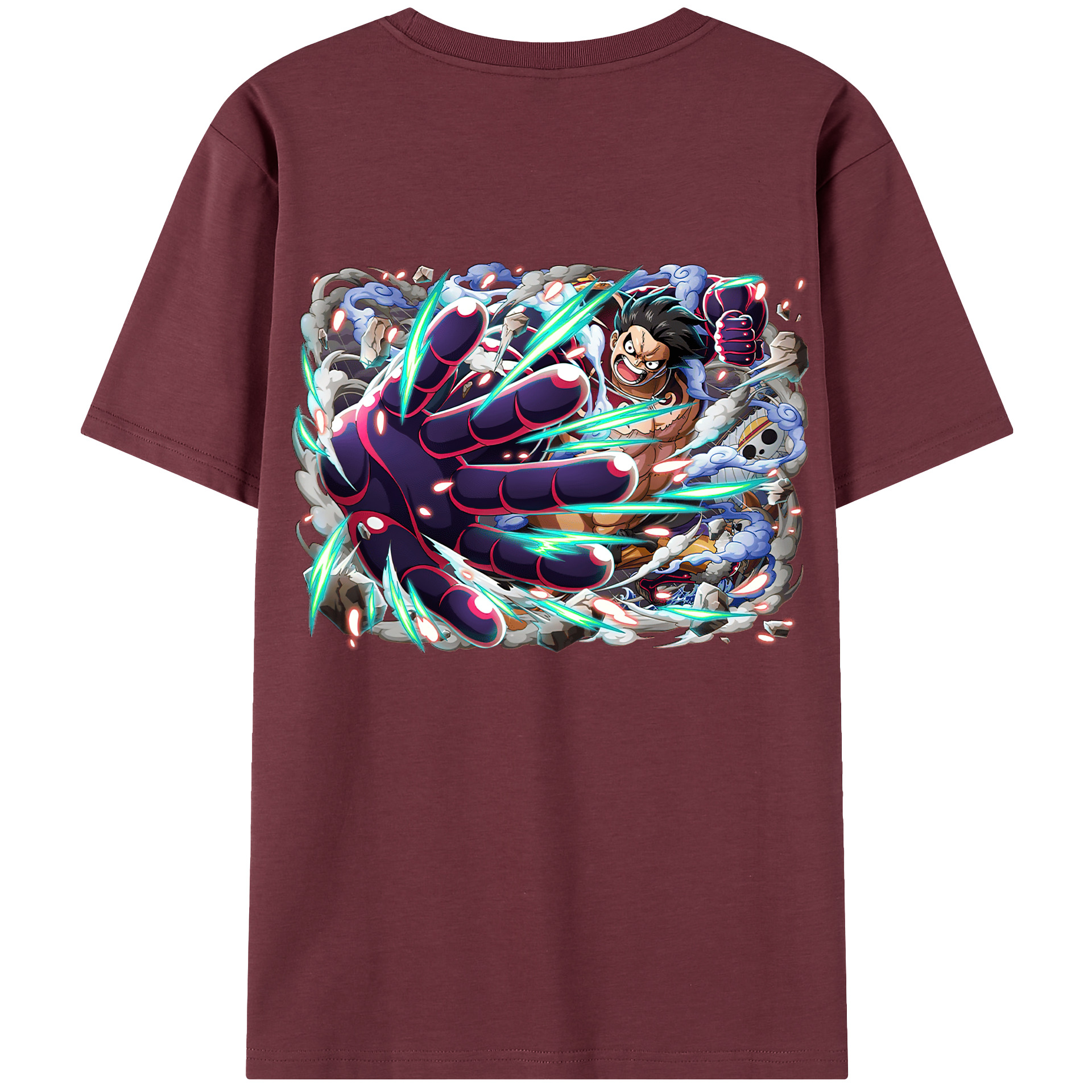 ワンピース モンキー・D・ルフィ ONE PIECE Monkey D. Luffy 綿100％半袖Tシャツ（背面プリント）